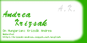 andrea krizsak business card